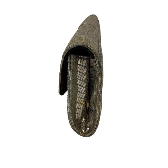 Todd Anthony Metallic Evening Bag Embossed Snakeskin Convertible Clutch Purse - Picture 3 of 11